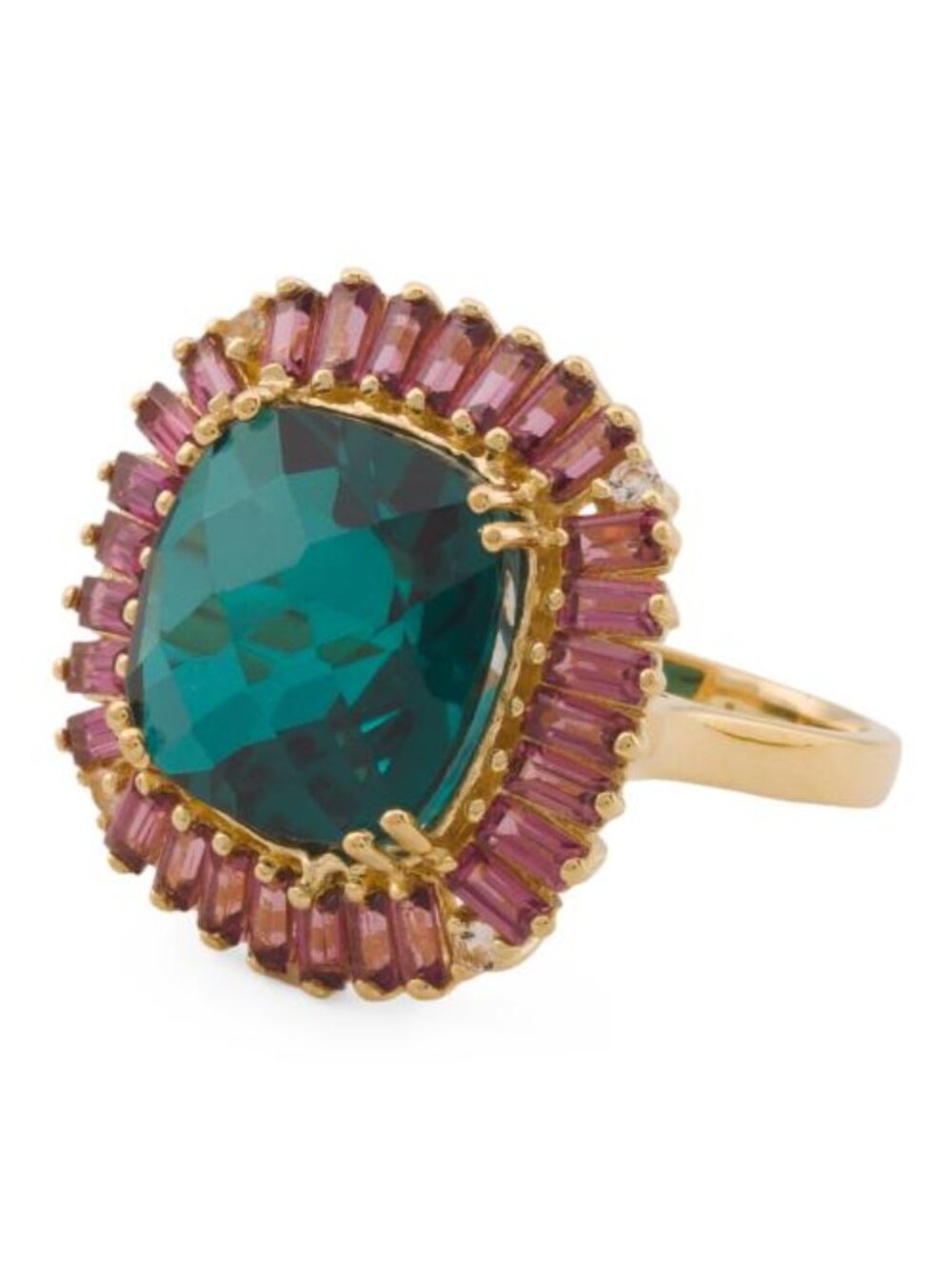 SHIVAM Made In India Gold Vermeil London Blue Quartz Ring